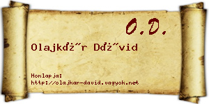 Olajkár Dávid névjegykártya
